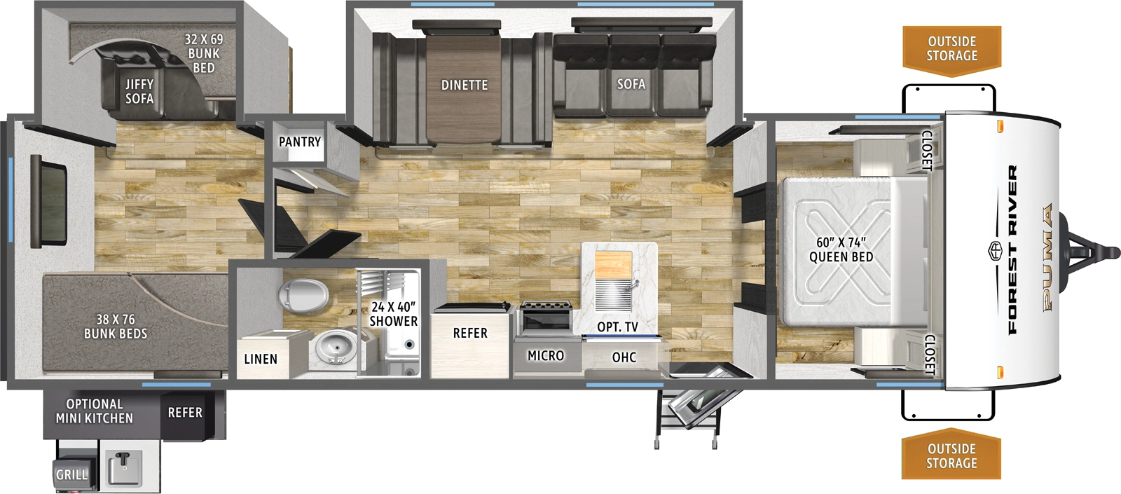 Puma Camping Edition 305BHCE Floorplan